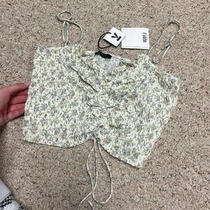 Very J floral crop tank